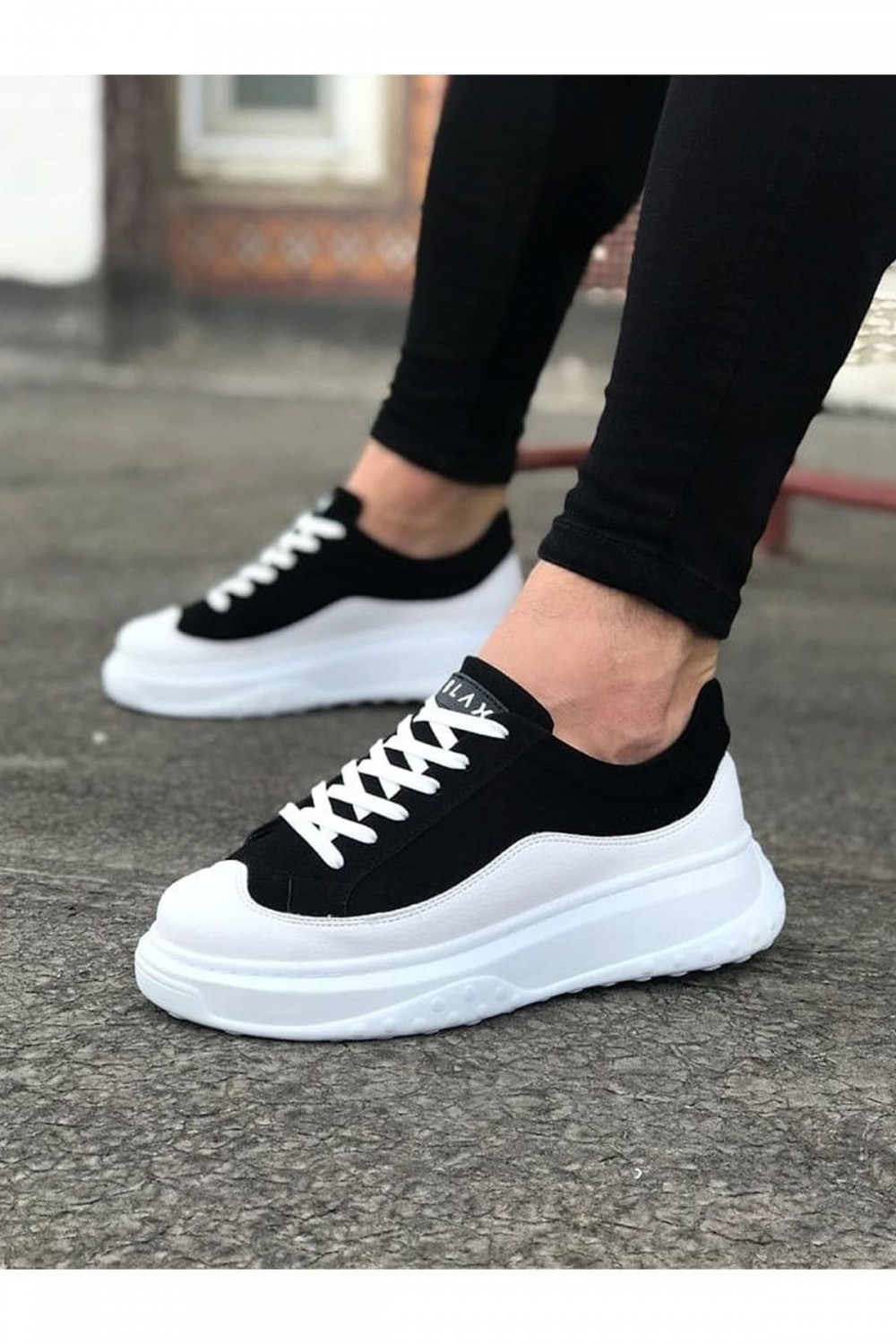 WG507 Erkek Günlük Bağcıklı Süet Cilt Spor Sneaker Ayakkabı SCBT - Siyah/Beyaz Erkek Ayakkabı WG507 Erkek Günlük Bağcıklı Süet Cilt Spor Sneaker Ayakkabı SCBT - Siyah/Beyaz – Wagoon Erkek Ayakkabı