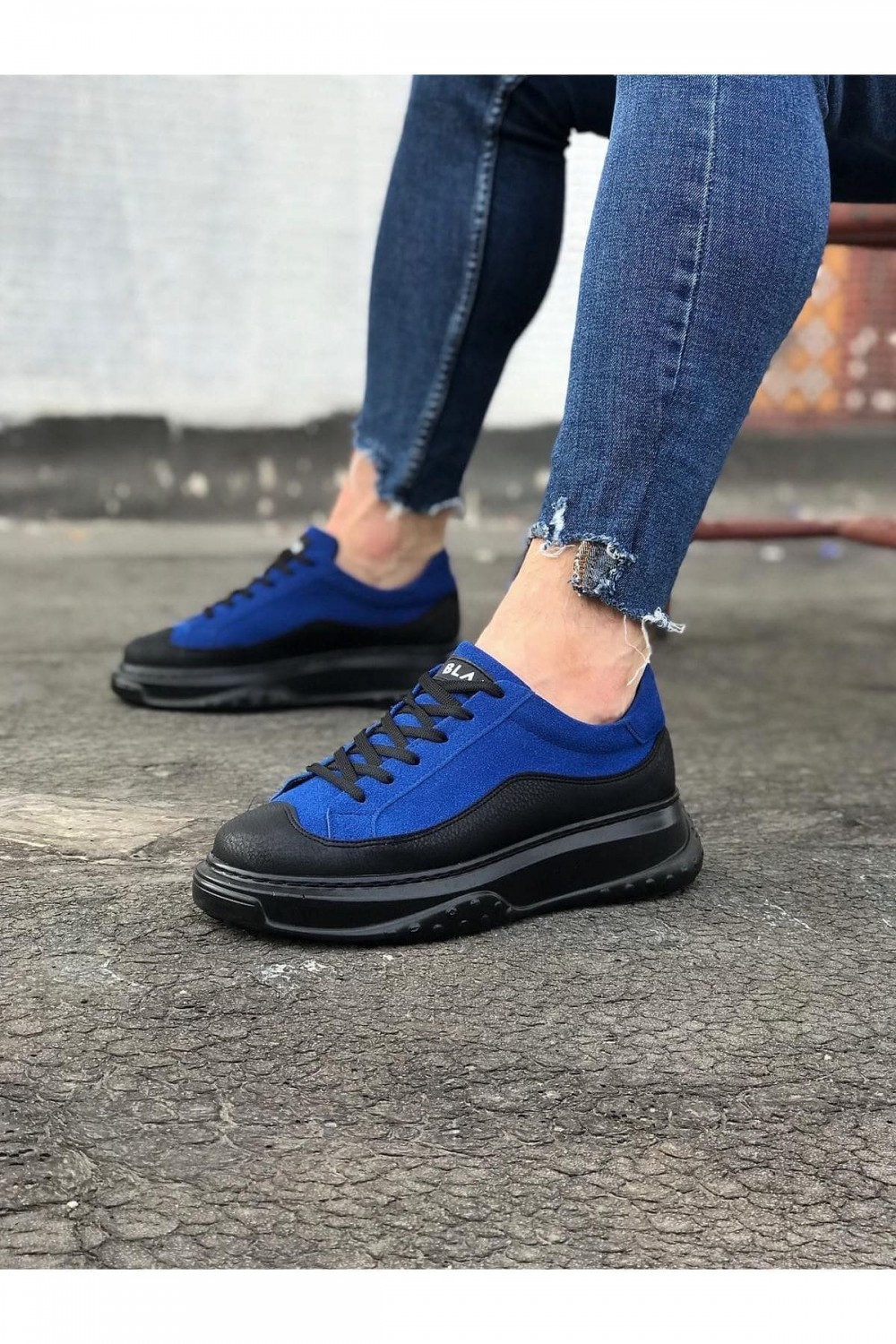 WG507 Erkek Günlük Bağcıklı Süet Cilt Spor Sneaker Ayakkabı SCST - Mavi/Siyah Erkek Ayakkabı WG507 Erkek Günlük Bağcıklı Süet Cilt Spor Sneaker Ayakkabı SCST - Mavi/Siyah – Wagoon Erkek Ayakkabı